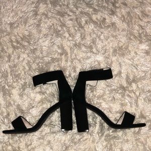 Jeffrey Campbell black Velcro strap 3.5 inch heels